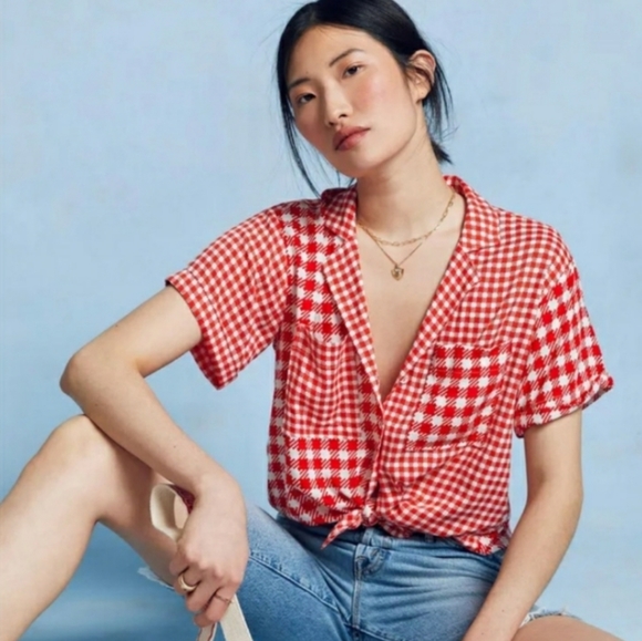 NWT - ANTHROPOLOGIE Maeve Bon Voyage Buttondown - Picture 1 of 7